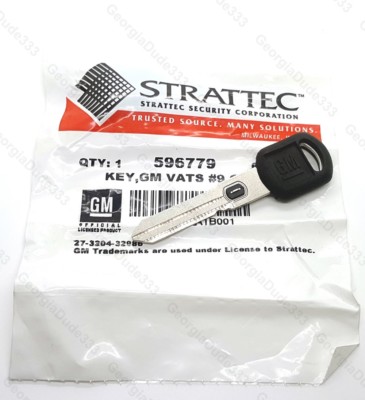 Uncut Ignition Key With Chip New! GM Genuine OEM Single Sided Uncut Ignition Vats Logo Key 965952