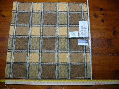 35J Old World Weavers Borneo Tobacco /Cinnamon Brown Plaid Square MSRP$372+/Y