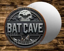 cool BAT CAVE   Metal  Round Sign  Wreaths Crafts & miniatures Projects