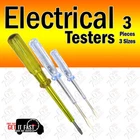 3X CIRCUIT TESTER & SCREW DRIVER MAINS VOLTAGE PEN ELECTRICAL TEST SCREWDRIVER