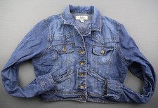 Women's 2010 Lei Cropped Jean Jacket Button Front Ohanna Size Junior L