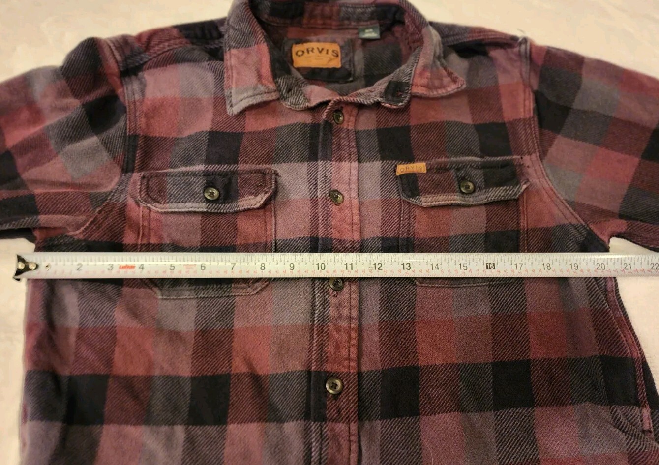 Orvis Medium Plaid Button Up Multi Colored Shirt … - image 4