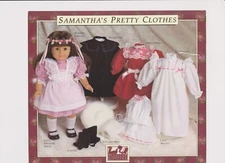 American Girl Doll Samantha Clothing Sewing Reprod. Pattern OOP Pleasant Company