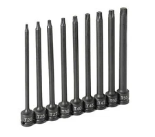 GREY PNEUMATIC 1206T 3/8" Drive 9 Piece 6" Length Internal Star Set NEW
