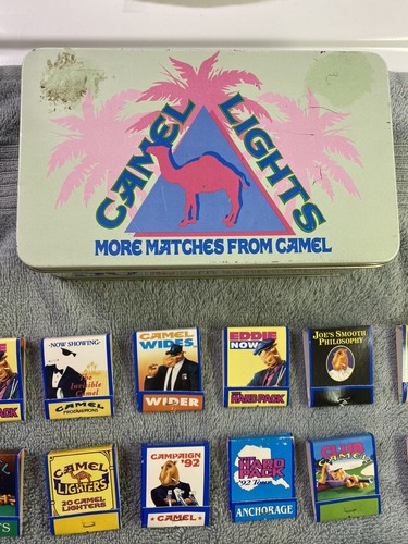CAMEL LIGHTS TIN FROM 1992 INCLUDES BOOKS OF MATCHES has 34 books ~ Joe Camel - Picture 3 of 7