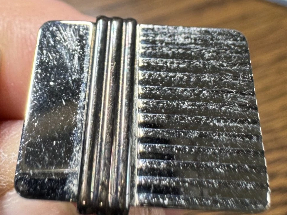 Gemelos rectangulares Colibri vintage de plata de ley de oro de 14 quilates Foto 3 de 4