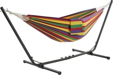 Portable 2-Person Hammock with Stand Carry Bag Indoor Outdoor Adjustable Height