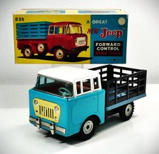 RARE Bandai 636 Japan 1960's New JEEP Stake Truck, friction in Orig. Box