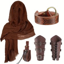 5PCS Cosplay Medieval Renaissance Belt Bag Celtic Viking Coin Pouch Larp Cosplay
