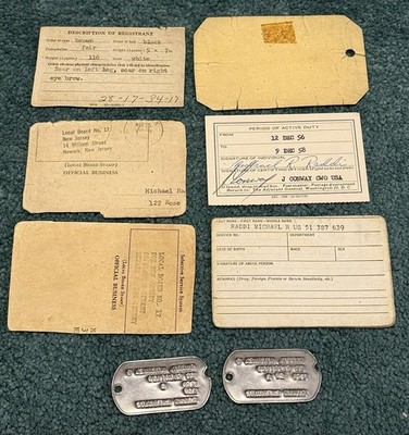 Original 1950's US Army Dog Tag Grouping With ID Cards & Etc | eBay