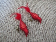 Beautiful Pair of Cardinal Clip On Christmas Tree Ornament Decorations