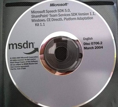 Microsoft Speech SDK SharePoint Team Services SDK Windows CE DirectX Adaptation