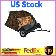 42'' Tow-Behind Lawn Sweeper, Pull-Behind Leaf Collector with Height Adjustment