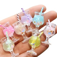 2Pcs Mini Drink Cups Mini Food Doll Accessories Fit Play House Toy Dollhouse