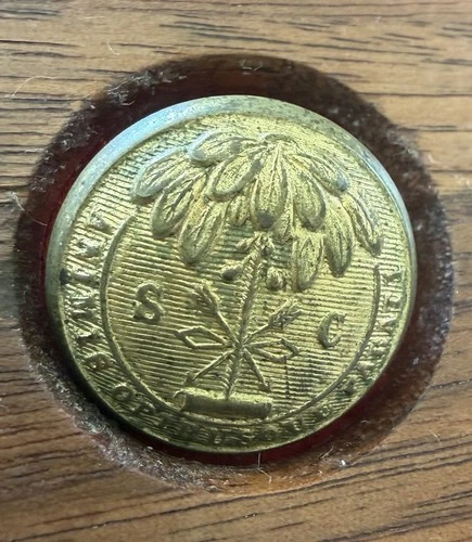 CONFEDERATE CIVIL WAR SOUTH CAROLINA  COAT BUTTON  (VAN WART SON & CO.)