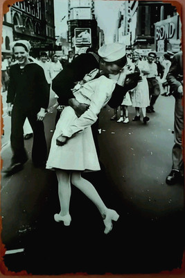 Blechschild- VJ - Tag am Times Square- *DER KUSS v. 1945* - 20 x 30 cm - Neu!