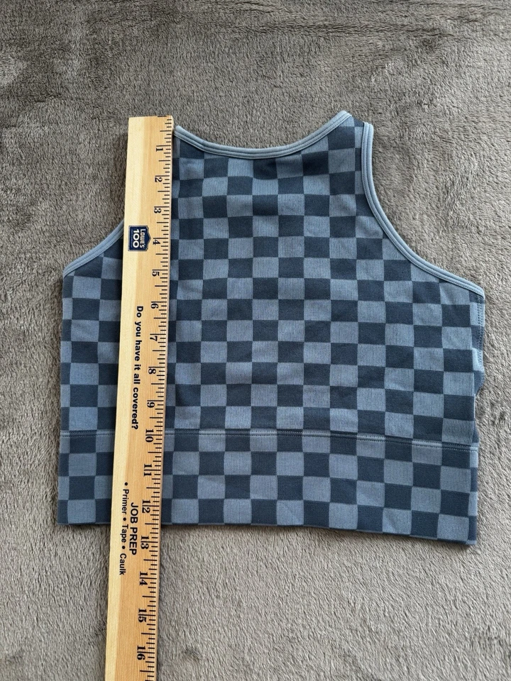 Camiseta sin mangas Gilly Hicks Abercrombie acanalada recortada espalda deportiva azul mediana Foto 4 de 4