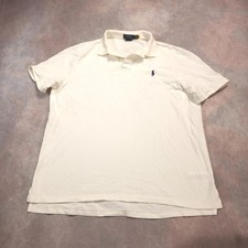 Polo Ralph Lauren Shirt Mens XL White Blue Pony Collared Short Sleeve Polo