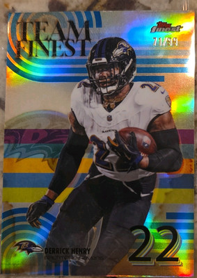 Topps Finest 2025 Team Finest Derrick Henry TF-4 Serial #/99 Baltimore Ravens