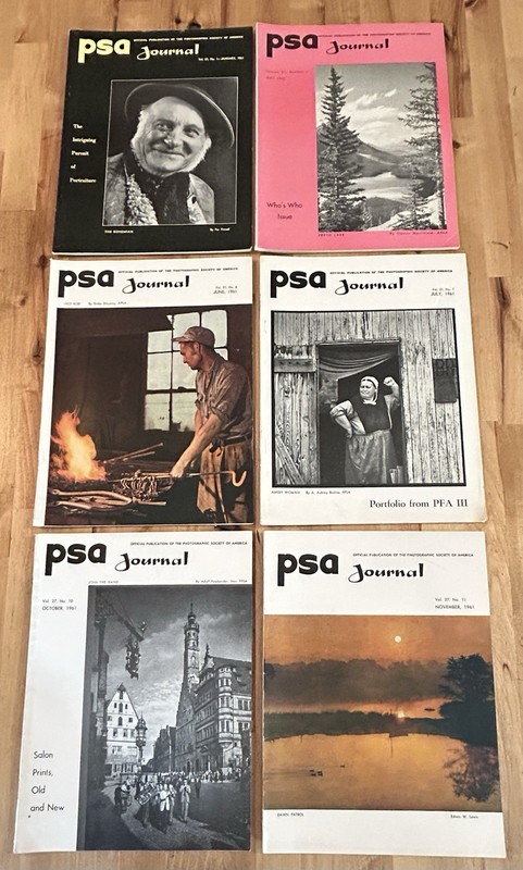 6 VTG 1961 PSA JOURNAL Photographic Society America Magazines 1, 5, 6, 7, 10, 11