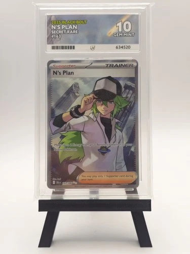 Ace 10 N’s Plan 163/086 Black Bolt Pokemon TCG - Perfect Subgrades