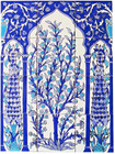 handbemalte Fliesen Blau-Weiß Fliesenbild Mosaikfliesen 45x60 Jugendstil Kacheln