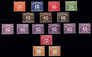 GB Selection of Postage Dues on Stock Card Mostly Mint Hinged