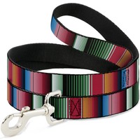 Dog Leash 6-FEET Zarape5 Vertical Multi Color Stripe (Us Import)