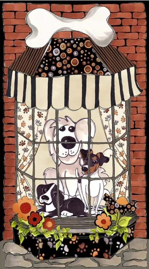 Panel de algodón para perros en la ventana Loralie Designs 24"X44" y 7 cuartos de grasa Foto 2 de 3