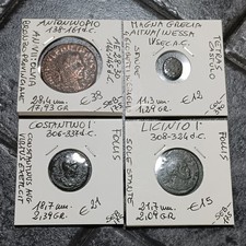4 Monete Romane: Antonino Pio, Licinio I, Costantino I, Magna Grecia.