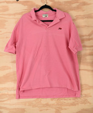 Vintage Perlis Crawfish New Orleans Pique Mens Large Polo Shirt Salmon USA Made