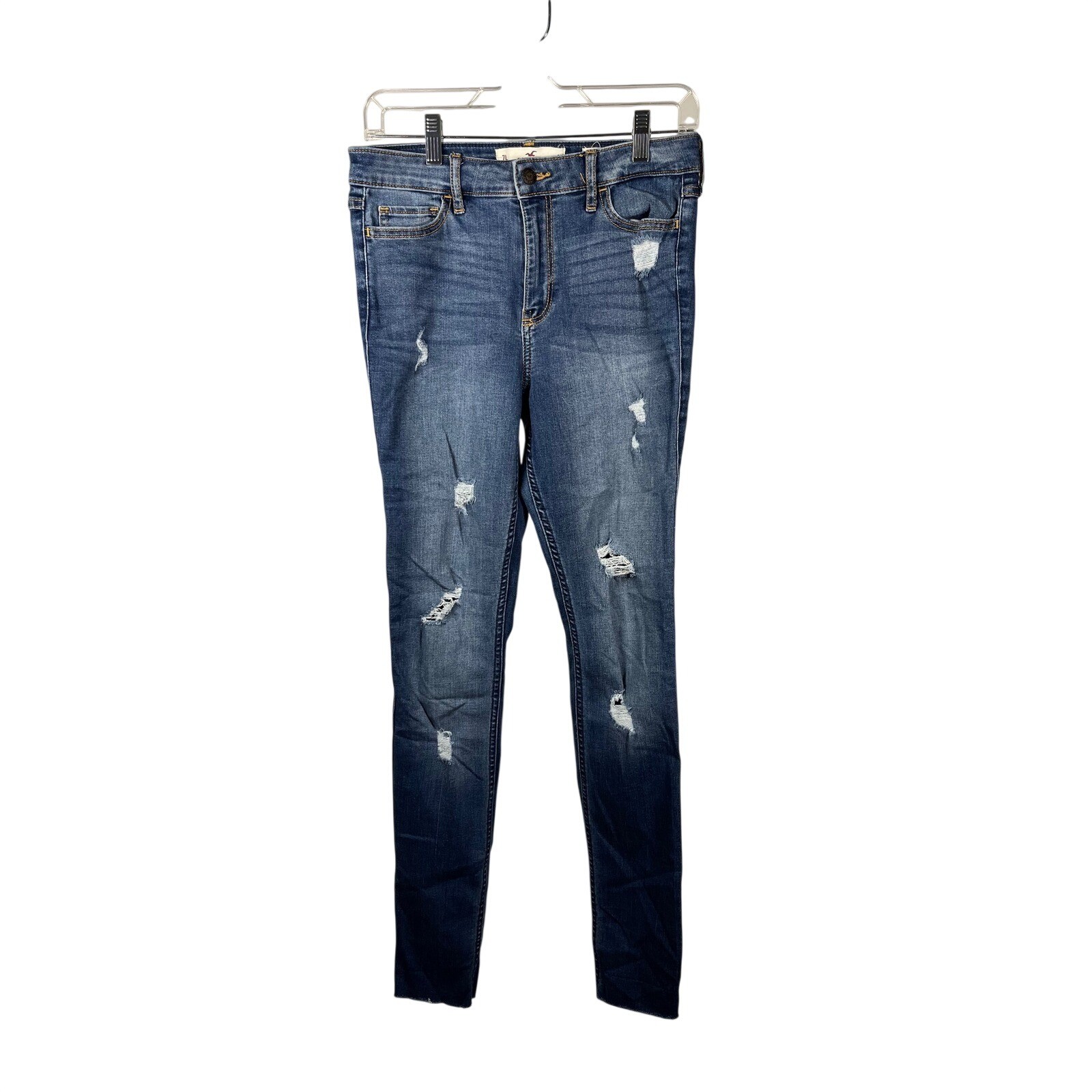 Hollister High Rise Super Skinny Jeans Distressed Blue Wash Women W28 L32
