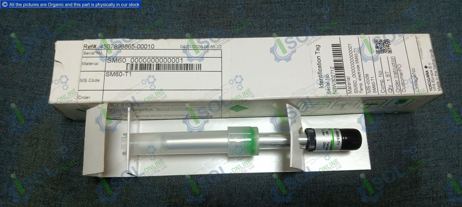 Yokogawa SM60-T1 pH/ORP Electrode Sensor 10 Bar -20°C to 150°C