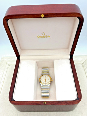 Omega Constellation Manhattan 33mm Quartz Steel 18K Gold Millennium Watch w/Box