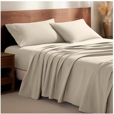 Luxurious 100 Cotton Flannel Sheet Set - Queen, Deep Pocket - Sand Color
