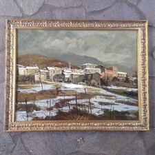 ARTURO BONANOMI LECCO 1920 - 2010 - PAESAGGIO DIPINTO OLIO - SERRAVALLE SCRIVIA