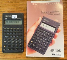 Vintage Hewlett Packard HP-10B Financial Calculator -- TESTED/NEW BAT/MORE 5 
