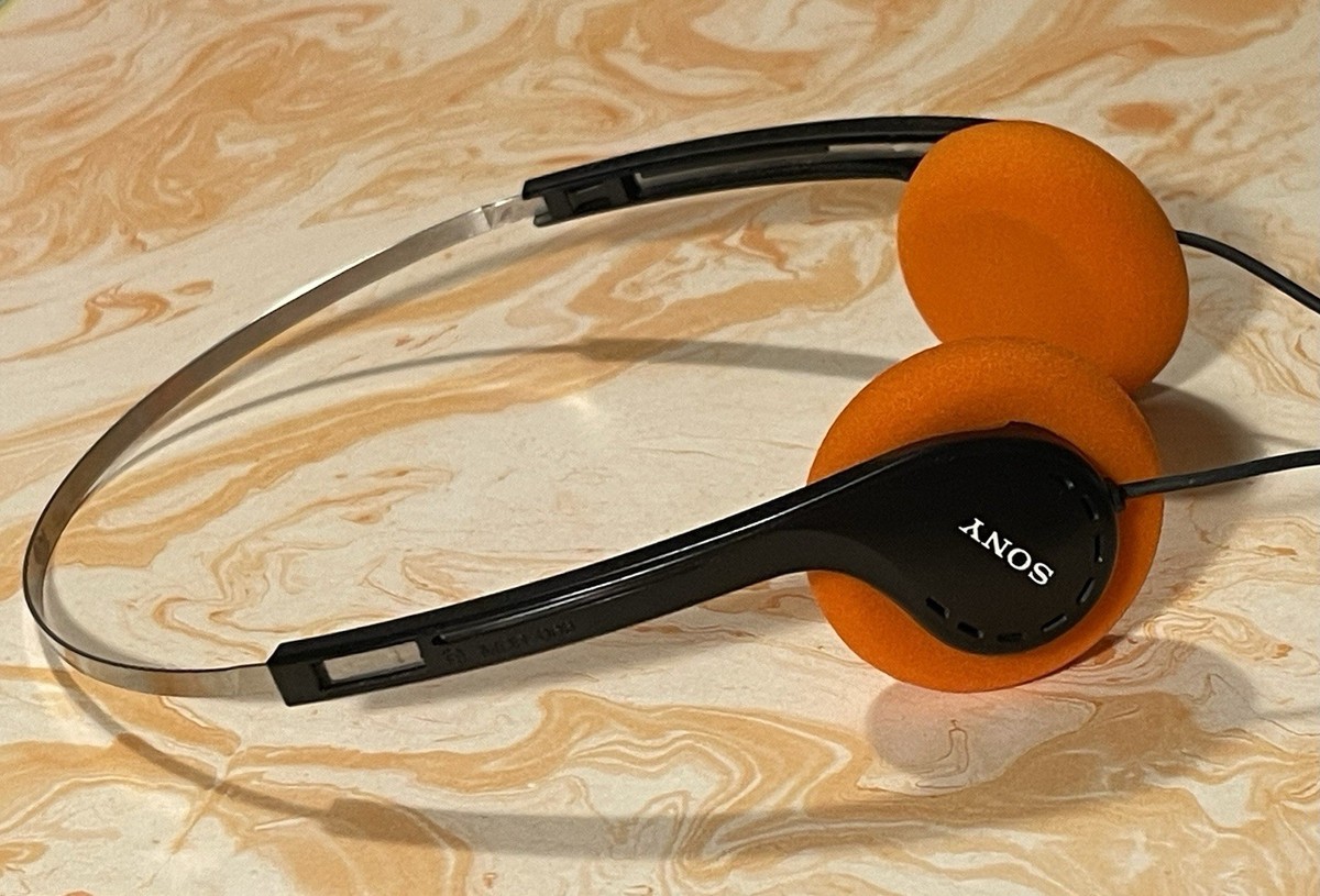 Sony MDR-006 Walkman Headphones with Orange Ear Pads — Guardians