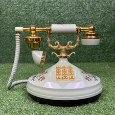 Vintage 1973 The Empress Telephone Floral Victorian Style Desktop Phone 70s READ