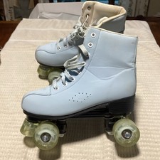 Xudrez Light Blue Quad Roller Skates Size 42 Clear Wheels that light up