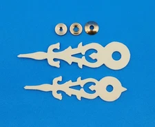 Cuckoo Clock Hands Parts To Fit a 120 to 130 mm Dial CREAM COLOR WITH HAND NUTS