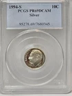 1994-S PCGS PR69DCAM Silver Roosevelt Dime Proof 10C