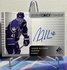 2001-02 Upper Deck SP AUTHENTIC Hockey JASON ALLISON #JA SIGN OF THE TIMES AUTO