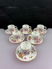 Royal Crown Derby Posies Coffee Cups and Saucers 1st Quality Set of 6