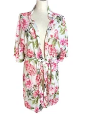 Show me your mumu women’s one size fits all pink floral tie front robe YY