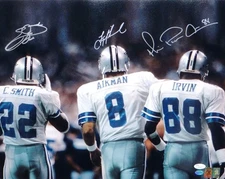 DALLAS  COWBOYS  -  THE  TRIPLETS   -  8  X  10  GLOSSY  SIGNED  PHOTO  REPRINT