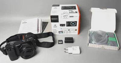 Sony Alpha A6000 + 16-50mm OSS Lens Box Manuals 3 Batteries SD Card Tested - Photo 1/4