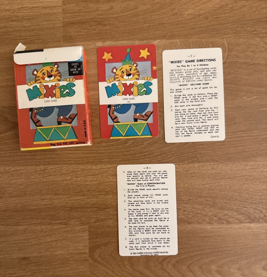 Mixies Card Game EDU-Cards Vintage 1959 36 Cards Total w/ Instructions - Image 4 of 4