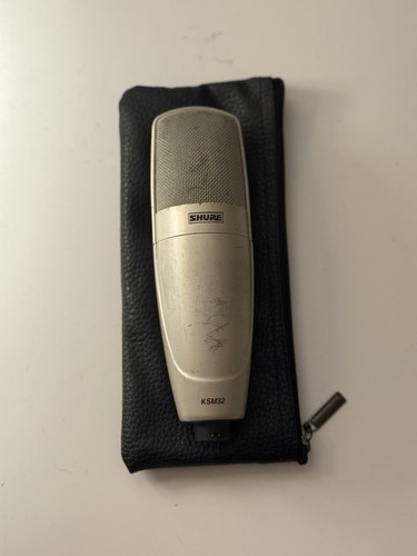 Shure KSM32 Silver Large Diaphragm Condenser Microphone with Mic Clip & Case
