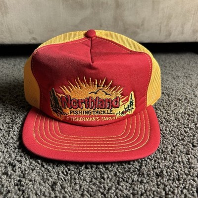 Vtg Northland Fishing Tackle Embroidered Mesh Trucker Snapback Made USA 